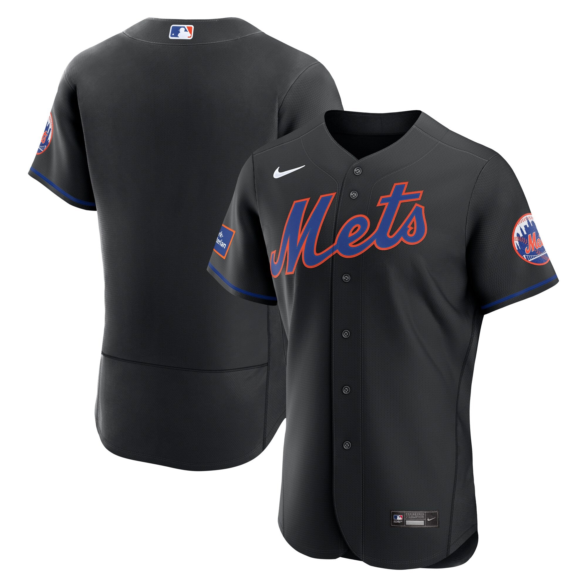 New York Mets Alternate Sponsor Patch Jersey - Black | Stitched Baseball Jersey TJS0267