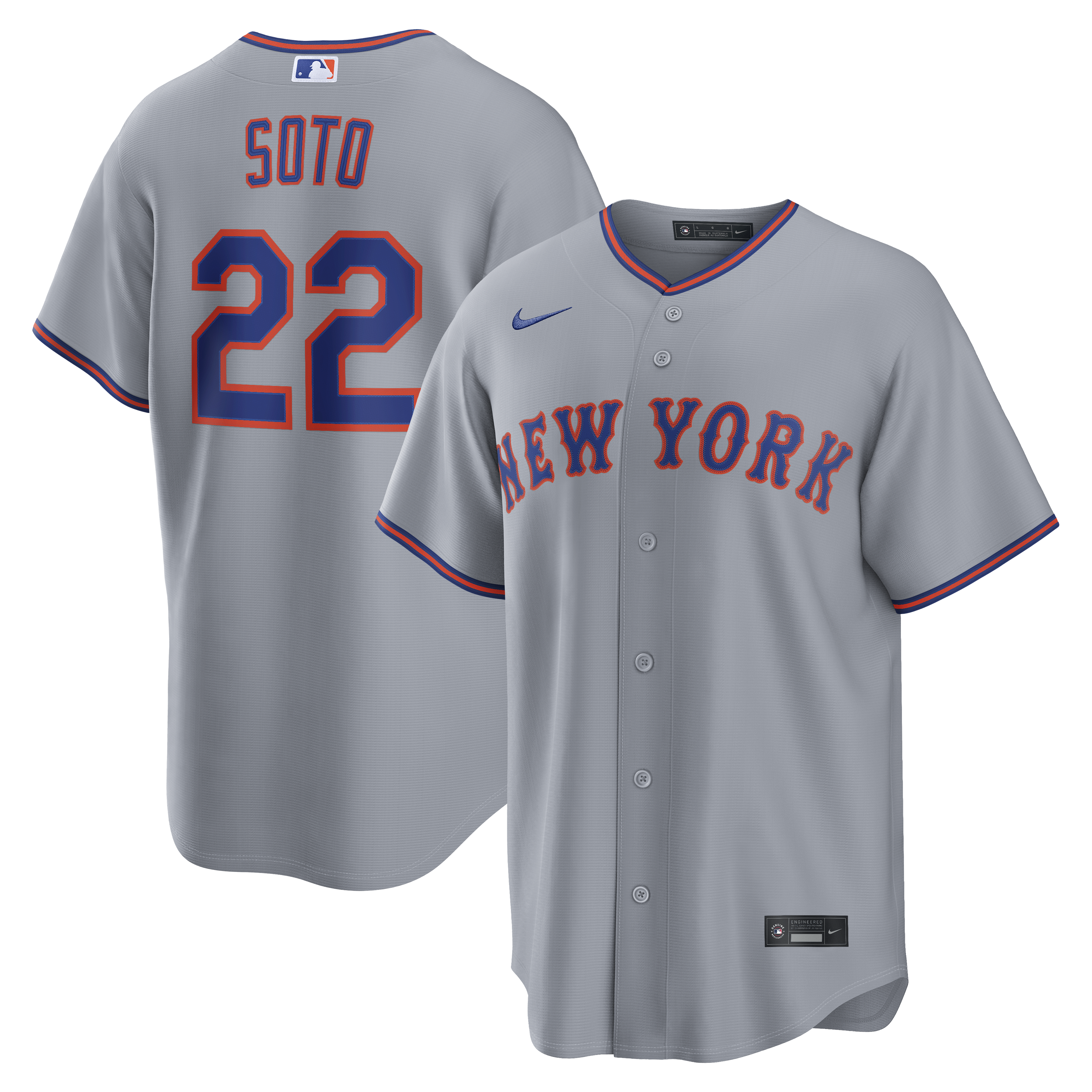 Juan Soto New York Mets Road Replica Jersey - Gray | Stitched Baseball Jersey TJS0134