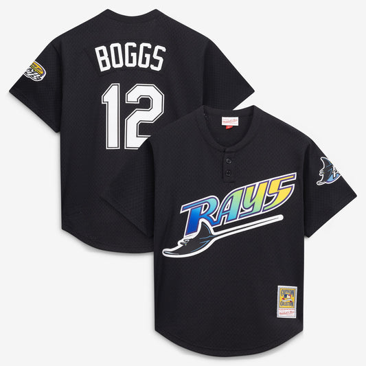Wade Boggs Tampa Bay Rays M & N Batting Practice Jersey - Black | Stitched Baseball Jersey TJS0185