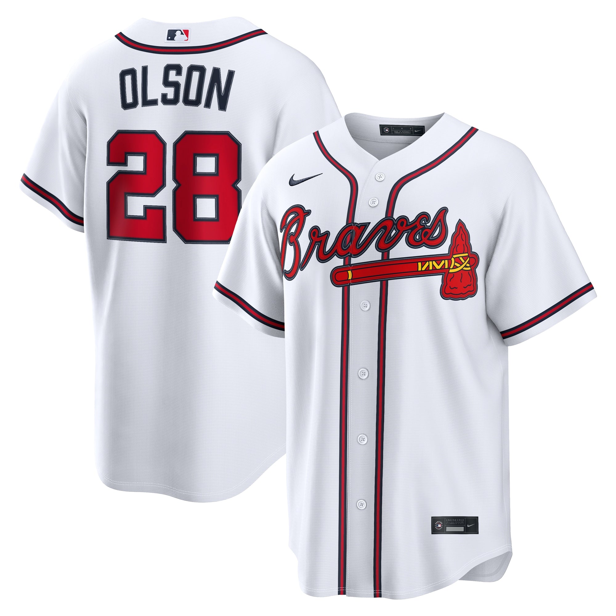 Matt Olson Atlanta Braves Home Replica Jersey - White | Stitched Baseball Jersey TJS0188