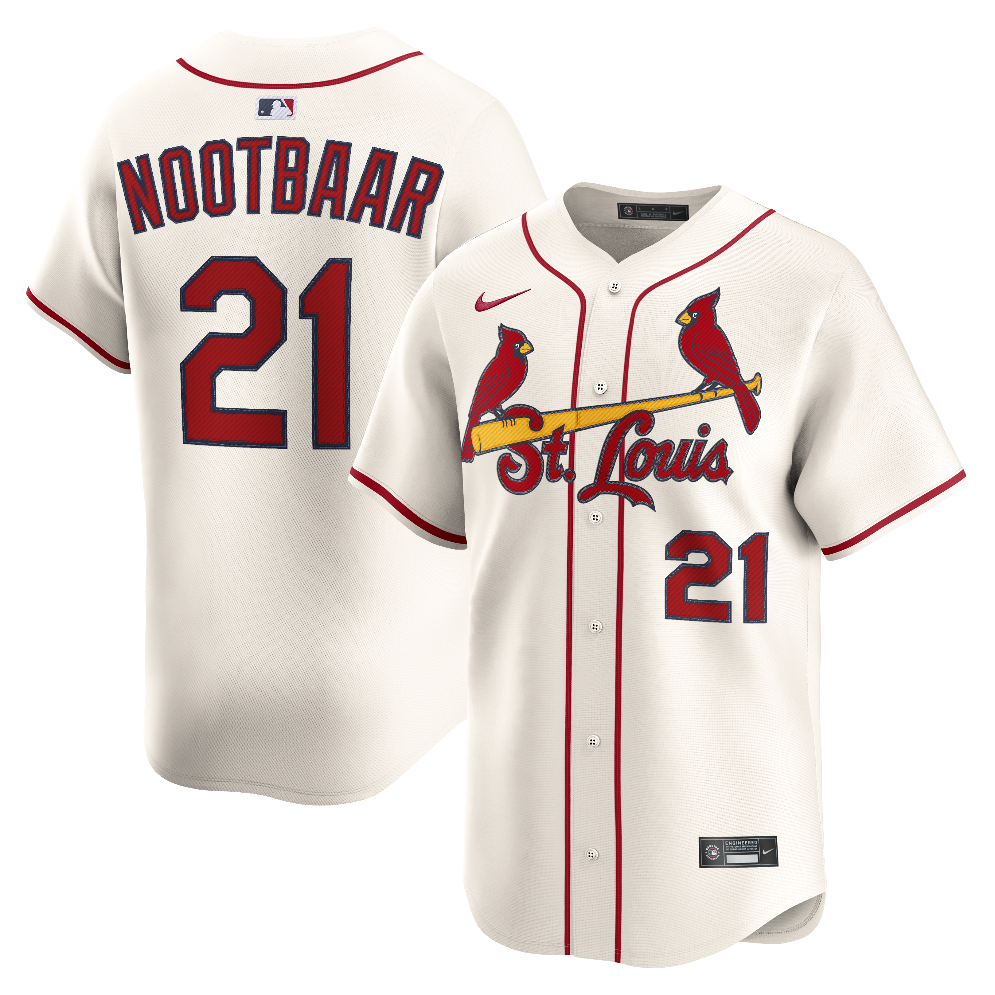 Lars Nootbaar St. Louis Cardinals Alternate 2 Limited Jersey - Cream | Stitched Baseball Jersey TJS0119