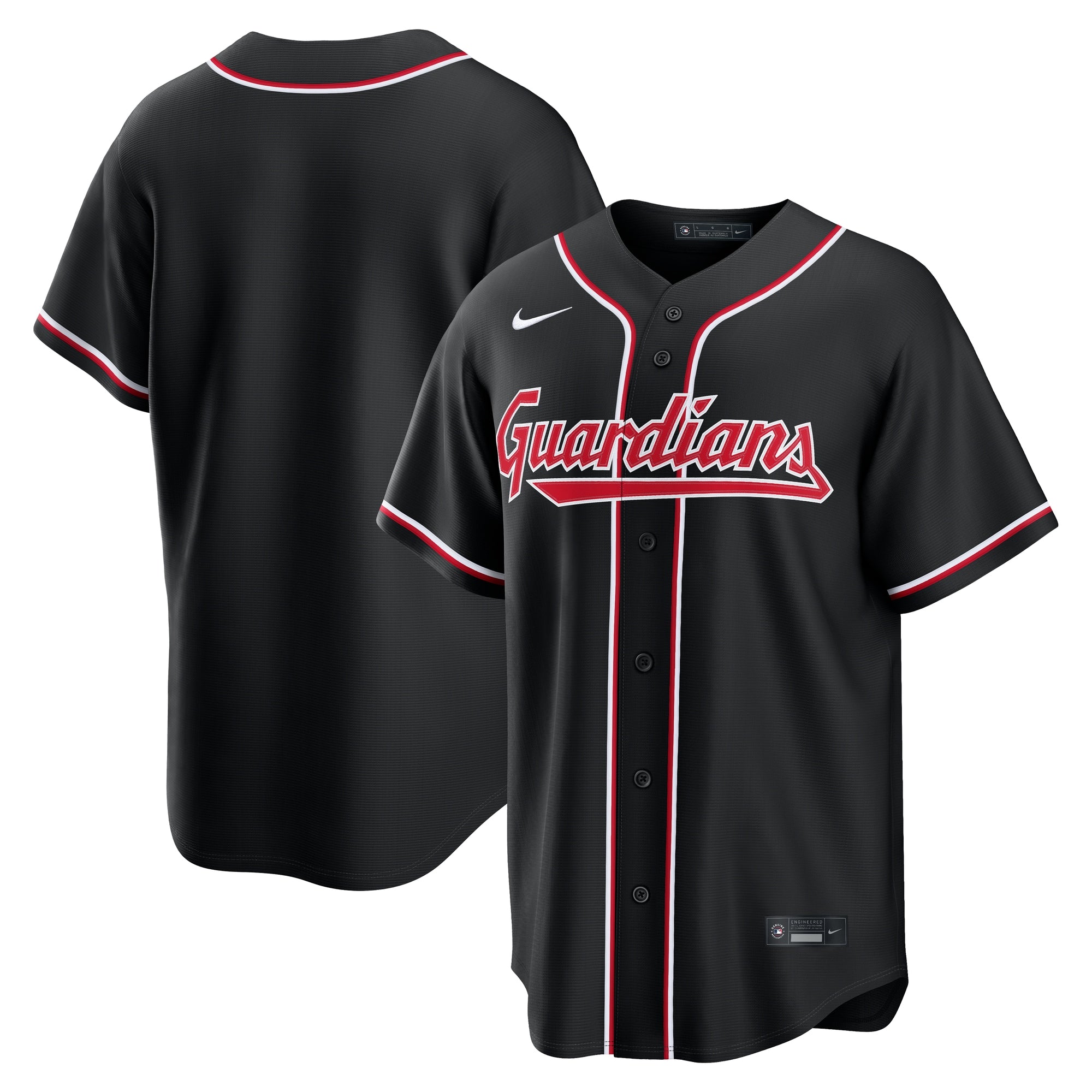 Cleveland Guardians Fashion Replica Black Out Jersey | Stitched Baseball Jersey TJS0116