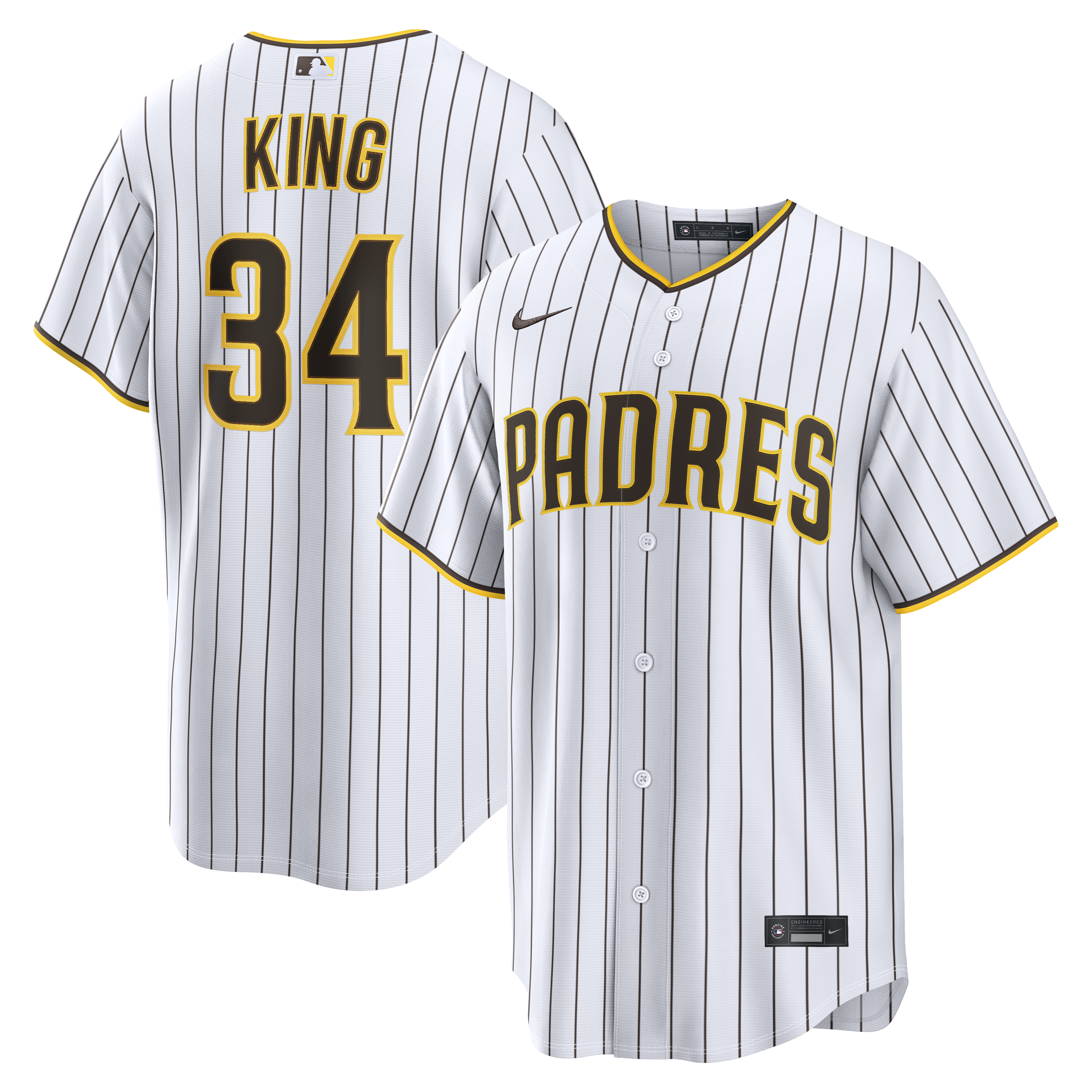 Michael King San Diego Padres Home Replica Jersey - White | Stitched Baseball Jersey TJS0109