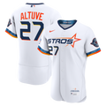 Jose Altuve Houston Astros City Connect Sponsor Patch Jersey - White | Stitched Baseball Jersey TJS0131
