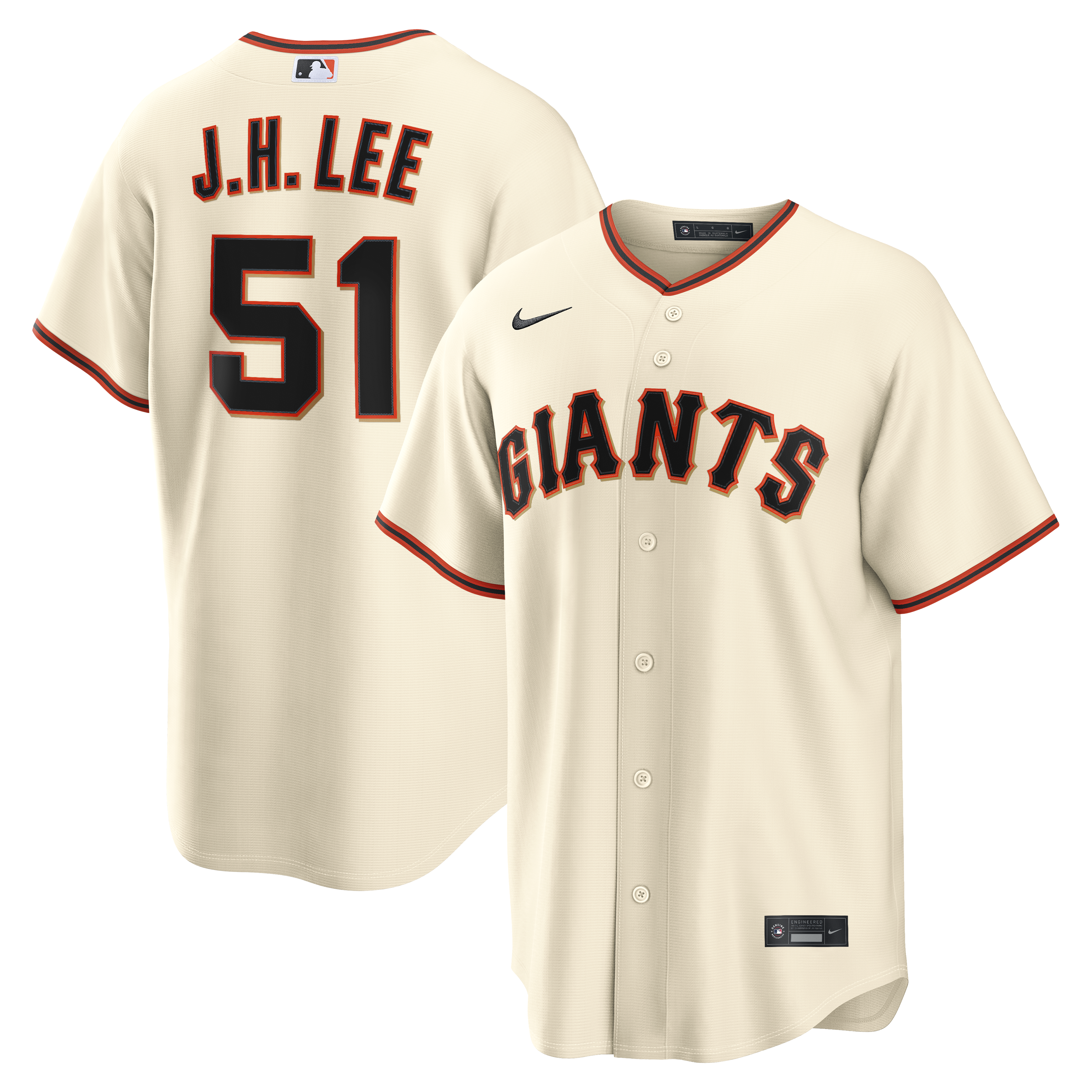 Jung Hoo Lee San Francisco Giants Home Replica Jersey - Cream | Stitched Baseball Jersey TJS0137