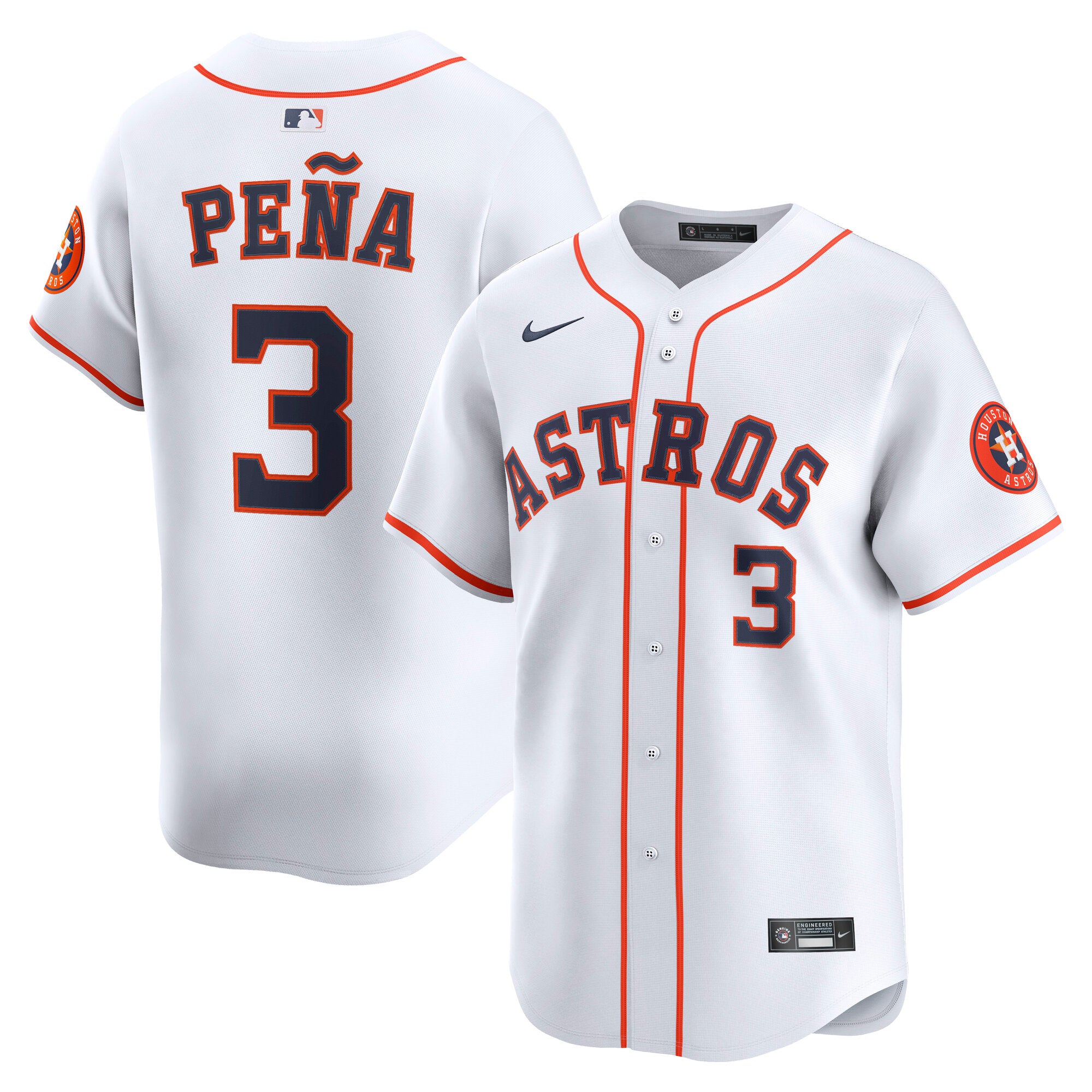 Jeremy Pe�a Houston Astros Home Limited Player Jersey - White | Stitched Baseball Jersey TJS0186