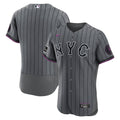 New York Mets City Connect Sponsor Patch Jersey - Gray | Stitched Baseball Jersey TJS0276