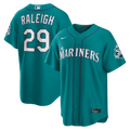 Cal Raleigh Seattle Mariners Alternate 50th Season Patch Stadium Jersey - Teal | Stitched Baseball Jersey TJS0199