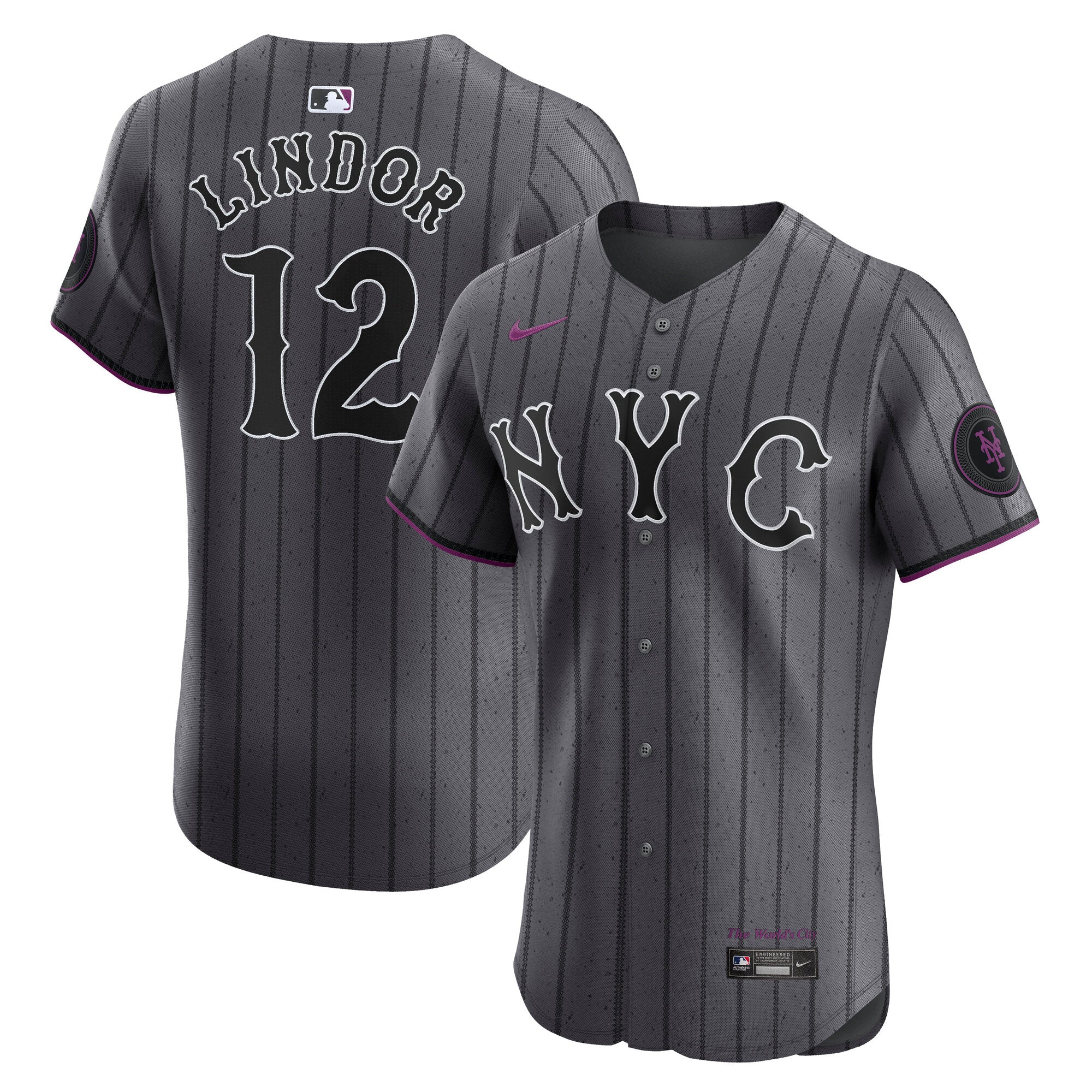Francisco Lindor New York Mets City Connect Elite Jersey - Gray | Stitched Baseball Jersey TJS0223