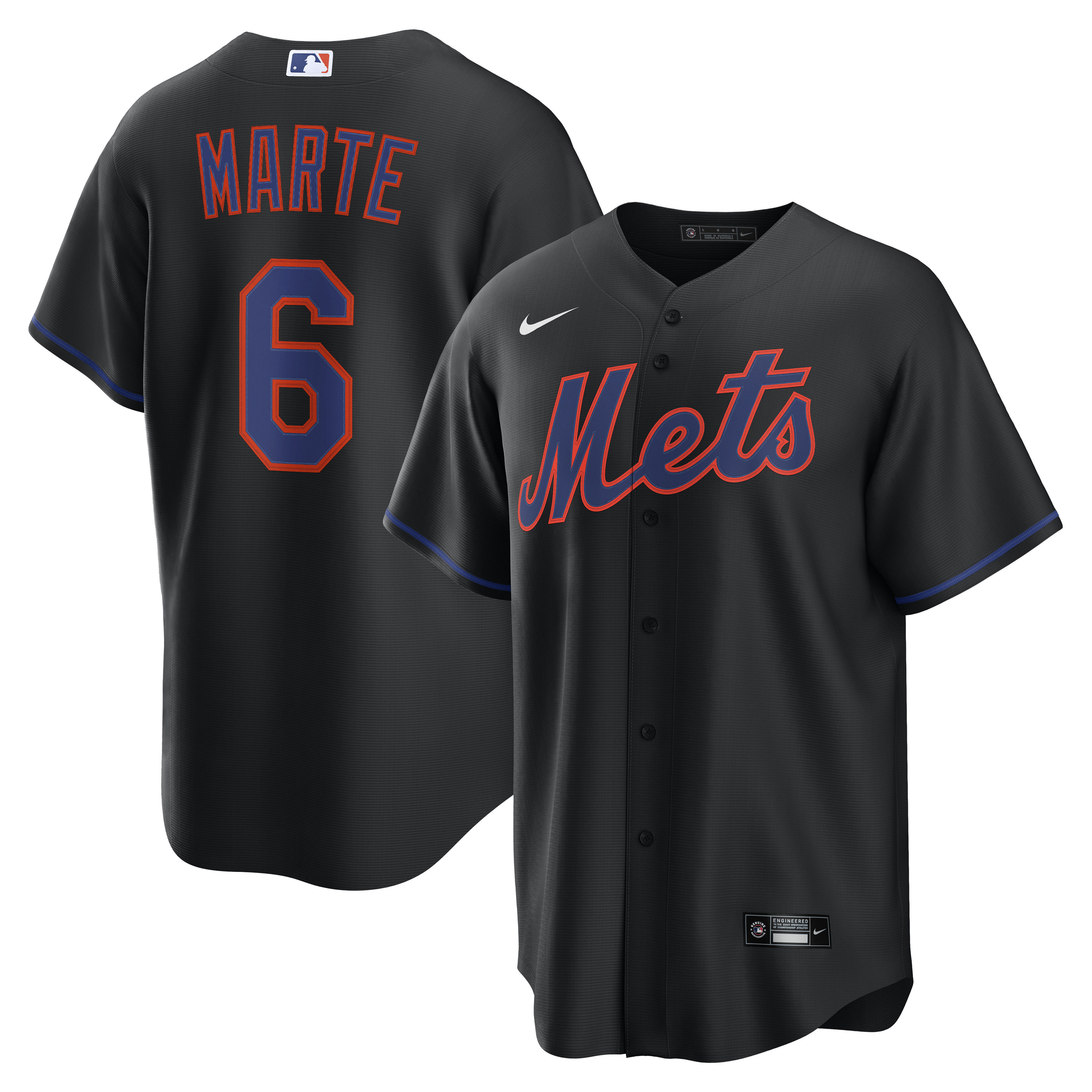 Starling Marte New York Mets Alternate Replica Jersey - Black | Stitched Baseball Jersey TJS0191