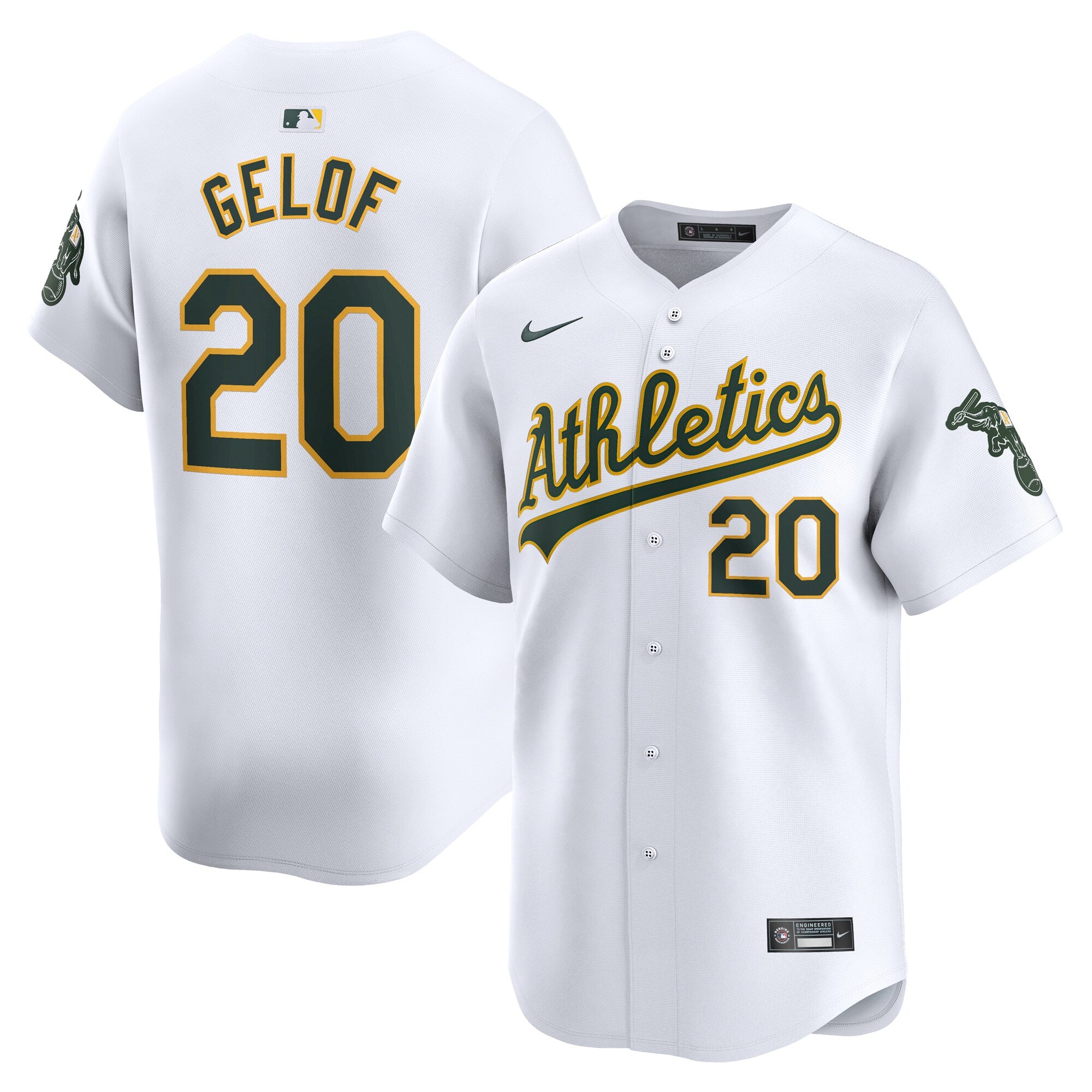 Zack Gelof Athletics Home Limited Player Jersey - White | Stitched Baseball Jersey TJS0264