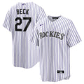 Jordan Beck Colorado Rockies Home Replica Jersey - White | Stitched Baseball Jersey TJS0174
