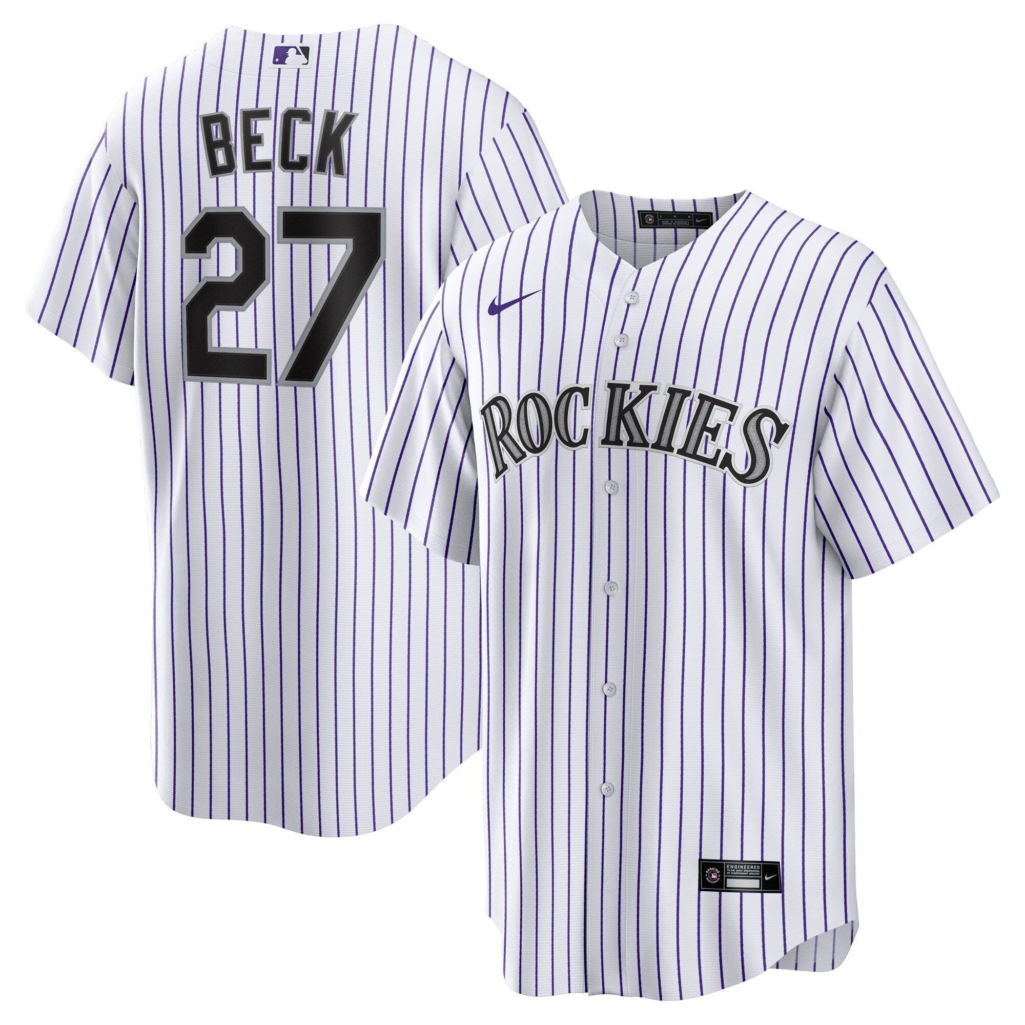 Jordan Beck Colorado Rockies Home Replica Jersey - White | Stitched Baseball Jersey TJS0174