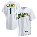 Denzel Clarke Athletics Home Replica Jersey - White | Stitched Baseball Jersey TJS0268