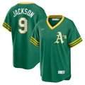 Reggie Jackson Athletics Road Cooperstown Collection Player Jersey - Kelly Green | Stitched Baseball Jersey TJS0194