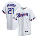 Jake Burger Texas Rangers Home Replica Jersey - White | Stitched Baseball Jersey TJS0247