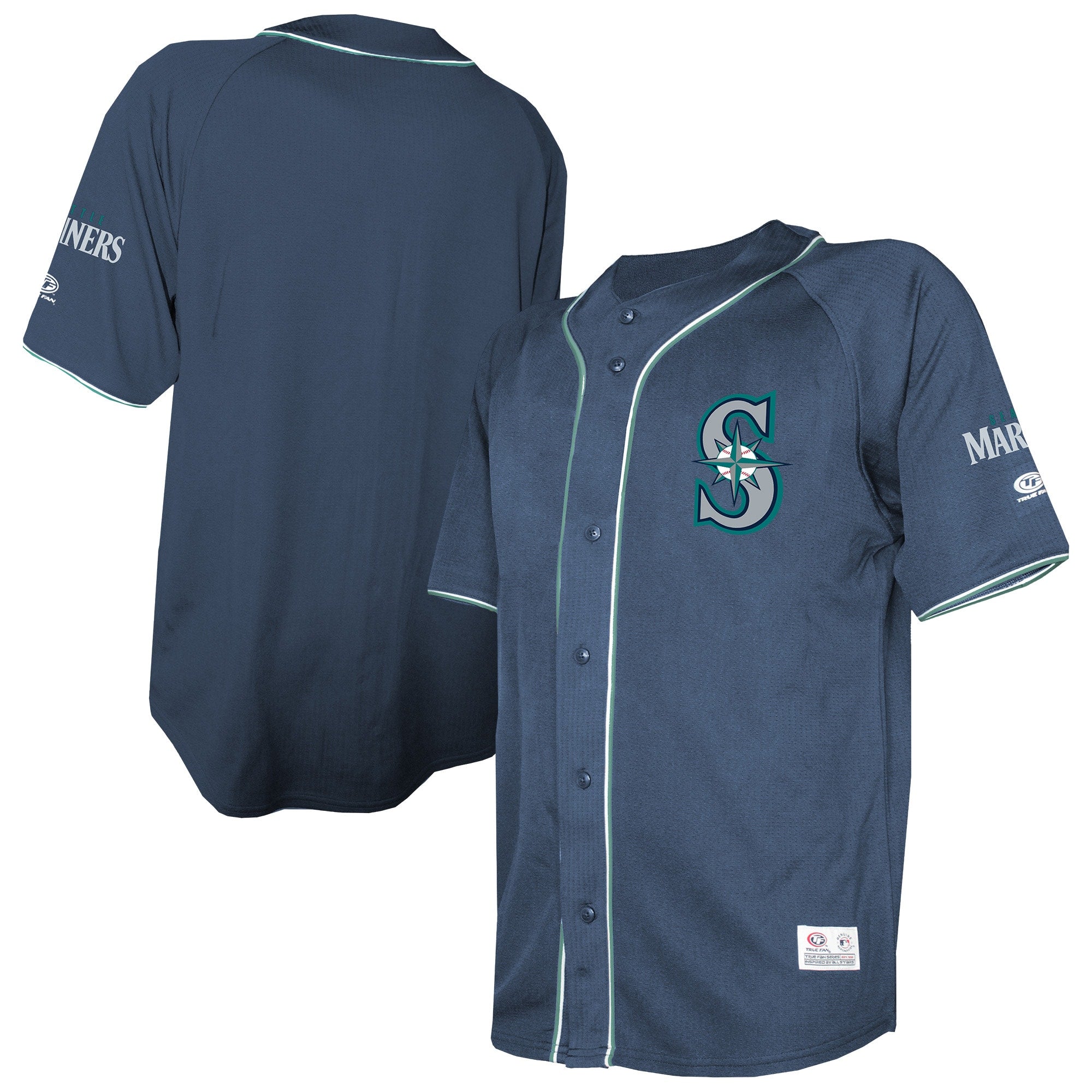 Seattle Mariners Stitches Team Color Full-Button Fashion Jersey - Navy | Stitched Baseball Jersey TJS0113