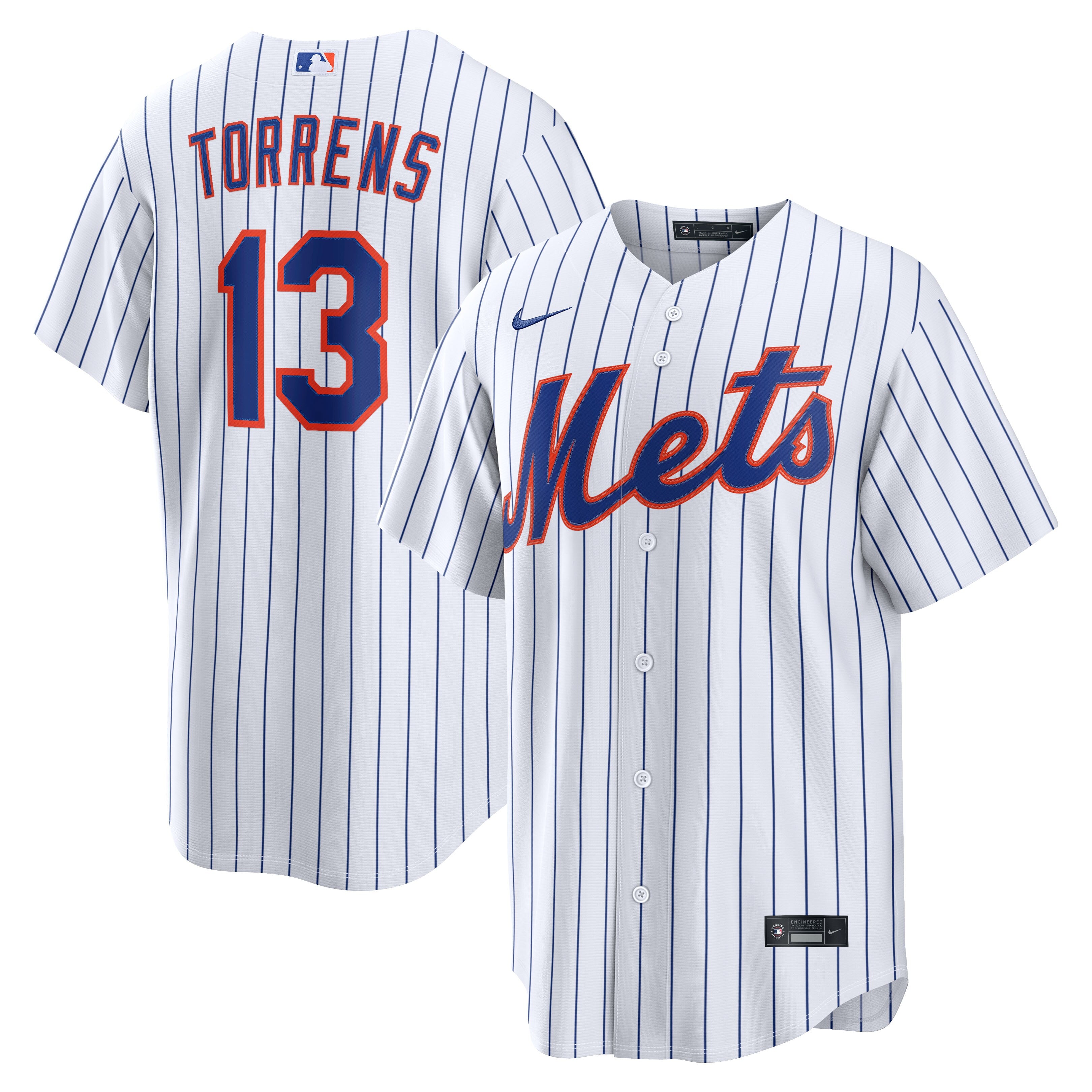 Luis Torrens New York Mets Home Replica Jersey - White | Stitched Baseball Jersey TJS0203