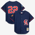 Bo Jackson California Angels M & N Cooperstown Collection Mesh Batting Practice Button-Up Jersey - Navy | Stitched Baseball Jersey TJS0171
