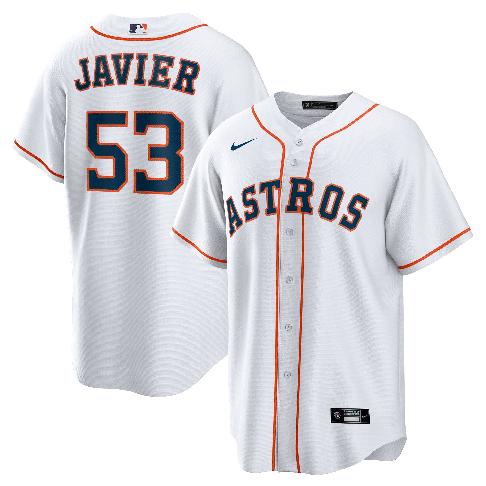 Cristian Javier Houston Astros Home Replica Jersey - White | Stitched Baseball Jersey TJS0220