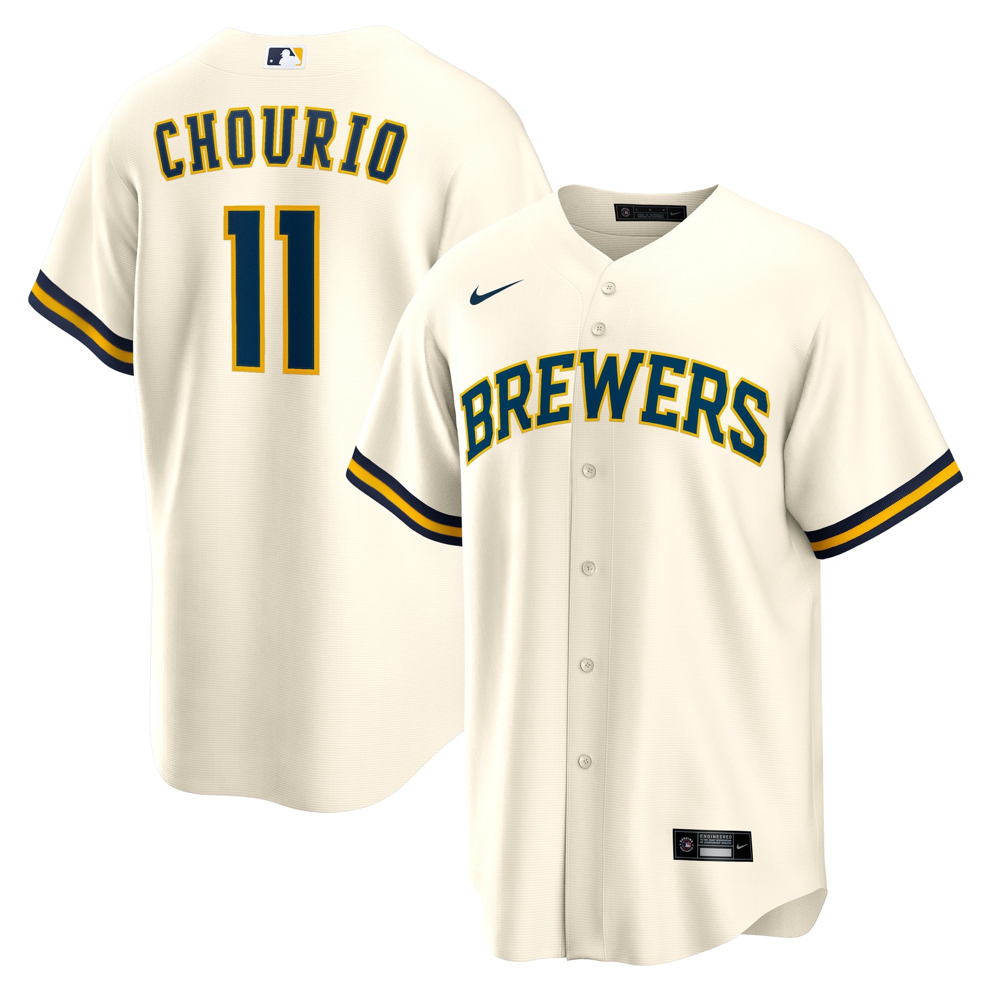 Jackson Chourio Milwaukee Brewers Home Replica Jersey - Cream | Stitched Baseball Jersey TJS0149