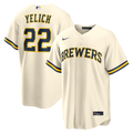Christian Yelich Milwaukee Brewers Home Replica Jersey - Cream | Stitched Baseball Jersey TJS0394
