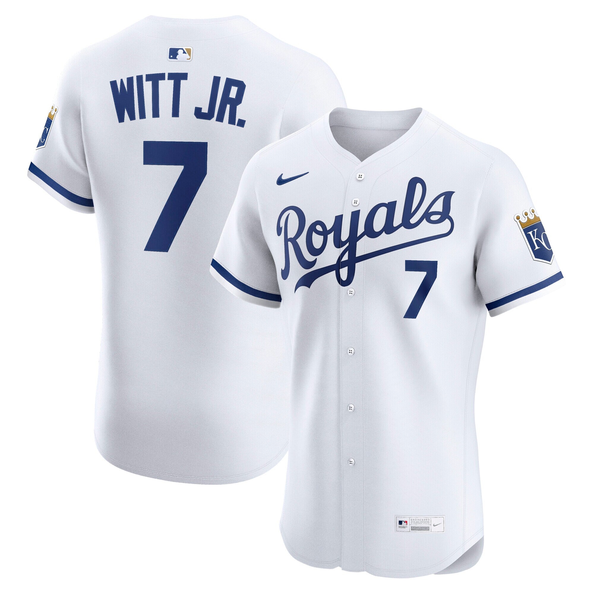 Bobby Witt Jr. Kansas City Royals Home ElitePlayer Jersey - White | Stitched Baseball Jersey TJS0447