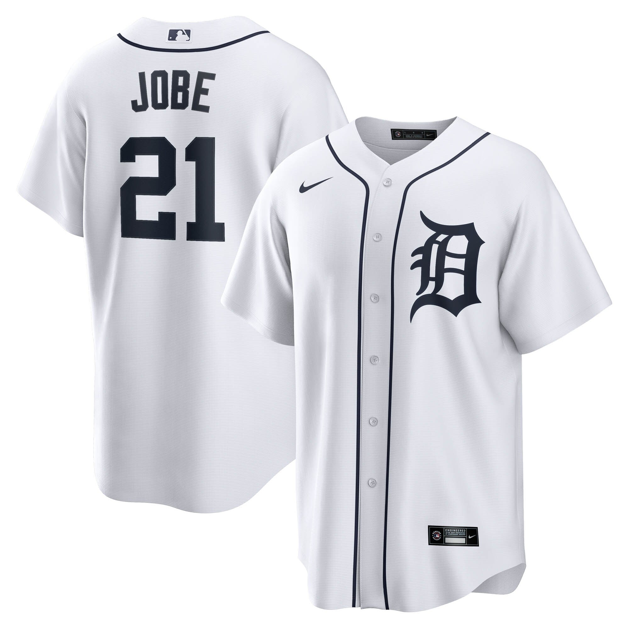 Jackson Jobe Detroit Tigers Home Replica Jersey - White | Stitched Baseball Jersey TJS0422