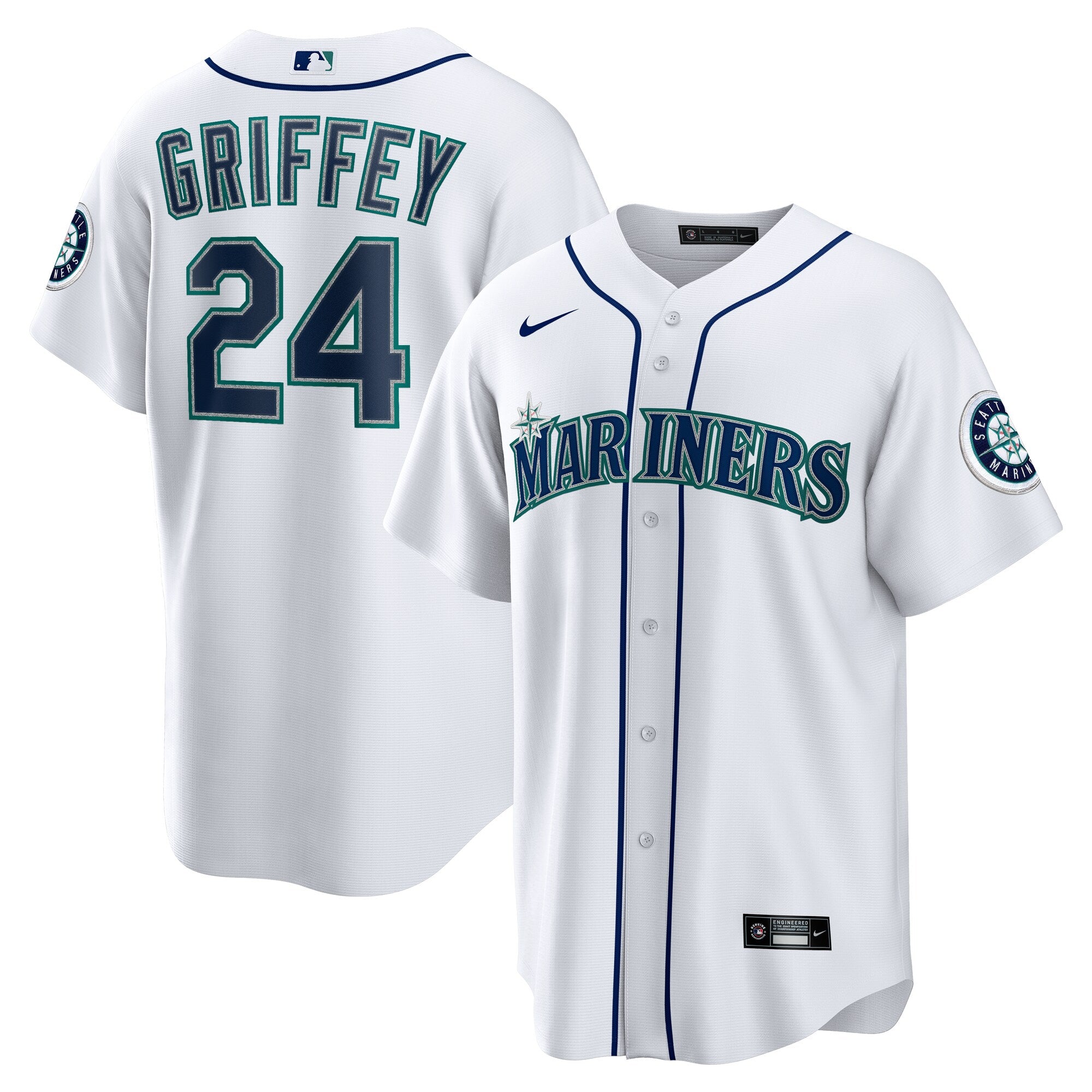 Ken Griffey Jr. Seattle Mariners Home Replica Jersey - White | Stitched Baseball Jersey TJS0474