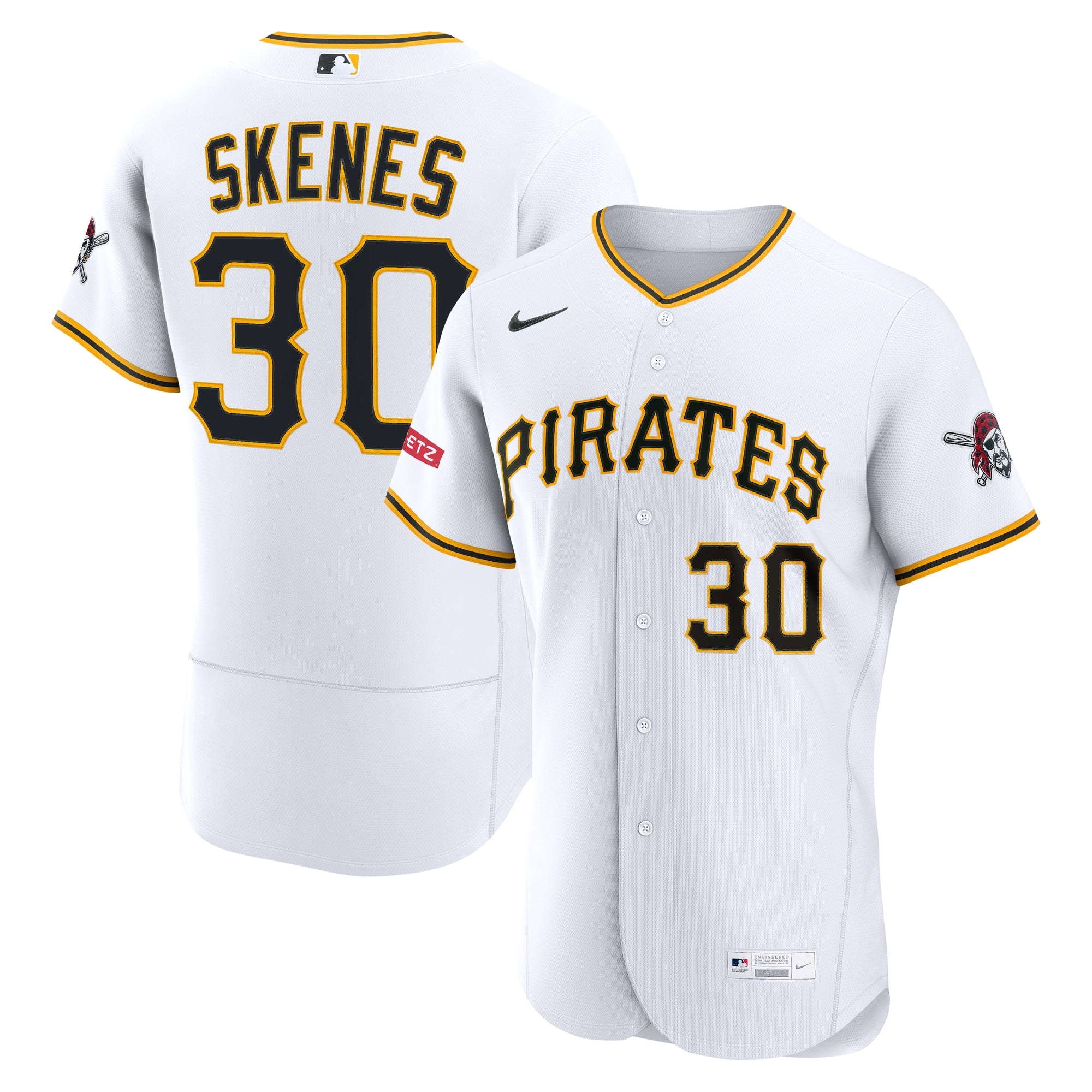 Paul Skenes Pittsburgh Pirates Home Sponsor Patch Jersey - White | Stitched Baseball Jersey TJS0433