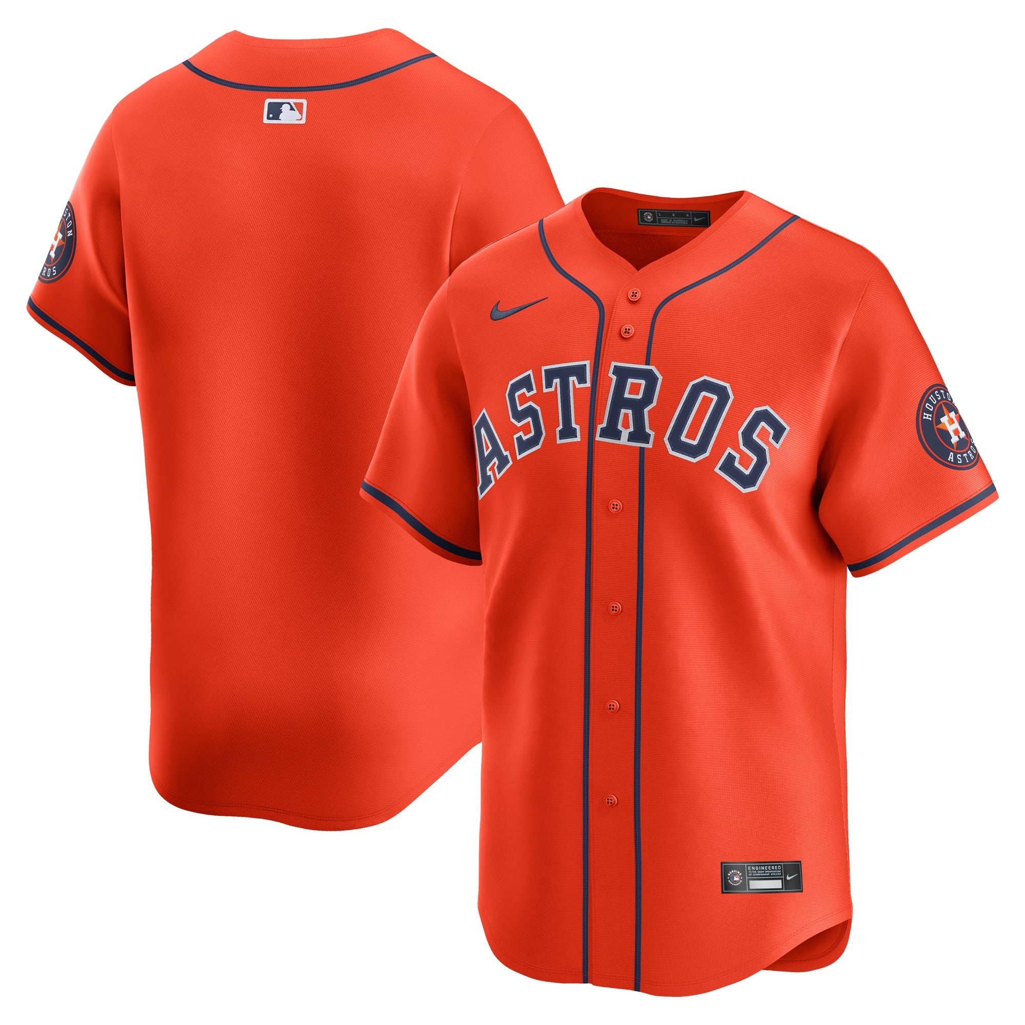 Houston Astros Alternate Limited Jersey - Orange | Stitched Baseball Jersey TJS0458