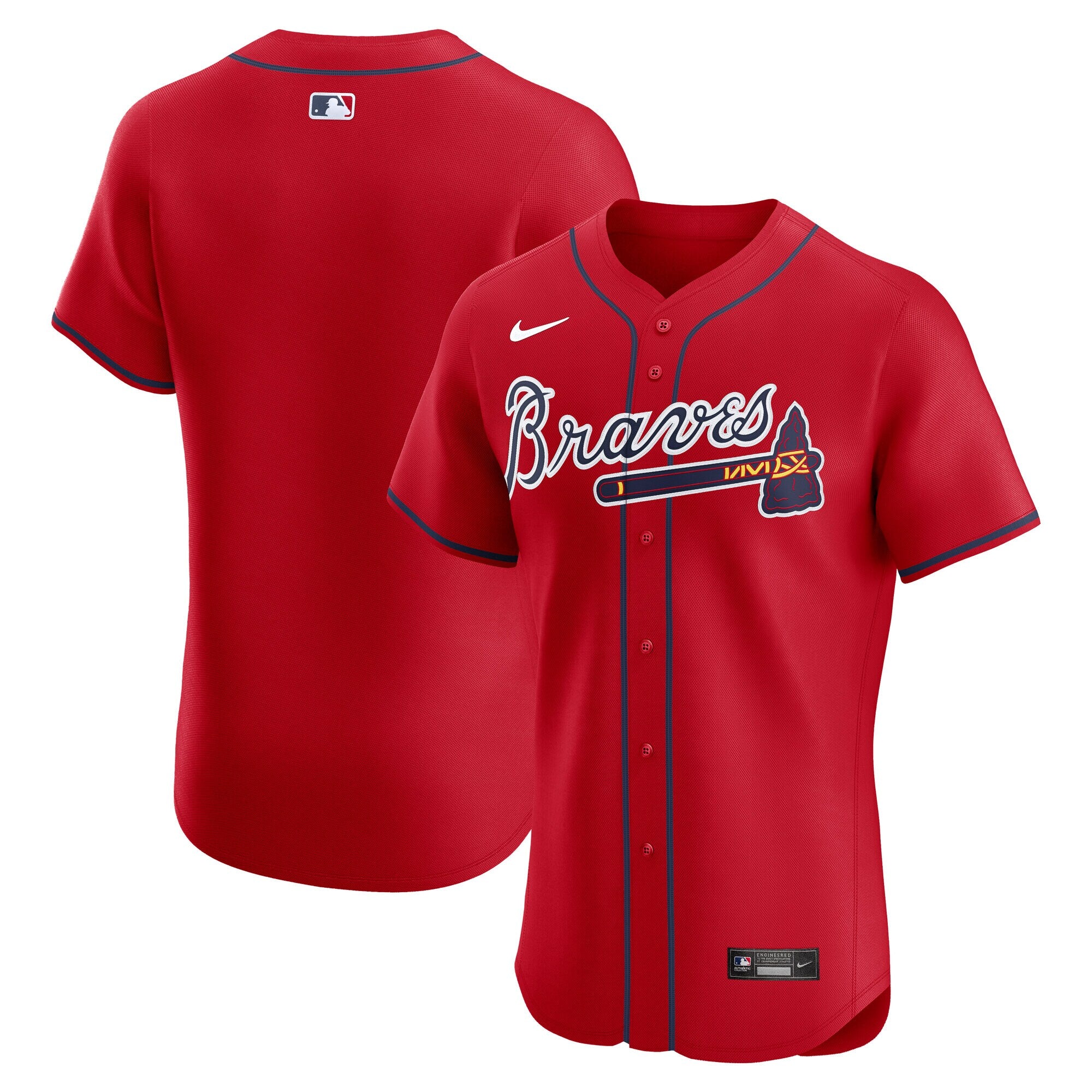 Atlanta Braves Alternate Elite Jersey - Red | Stitched Baseball Jersey TJS0386