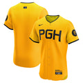 Pittsburgh Pirates City Connect Elite Jersey - Gold | Stitched Baseball Jersey TJS0345