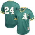 Rickey Henderson Athletics M & N Cooperstown Collection Big & Tall Mesh Batting Practice Jersey - Green | Stitched Baseball Jersey TJS0328