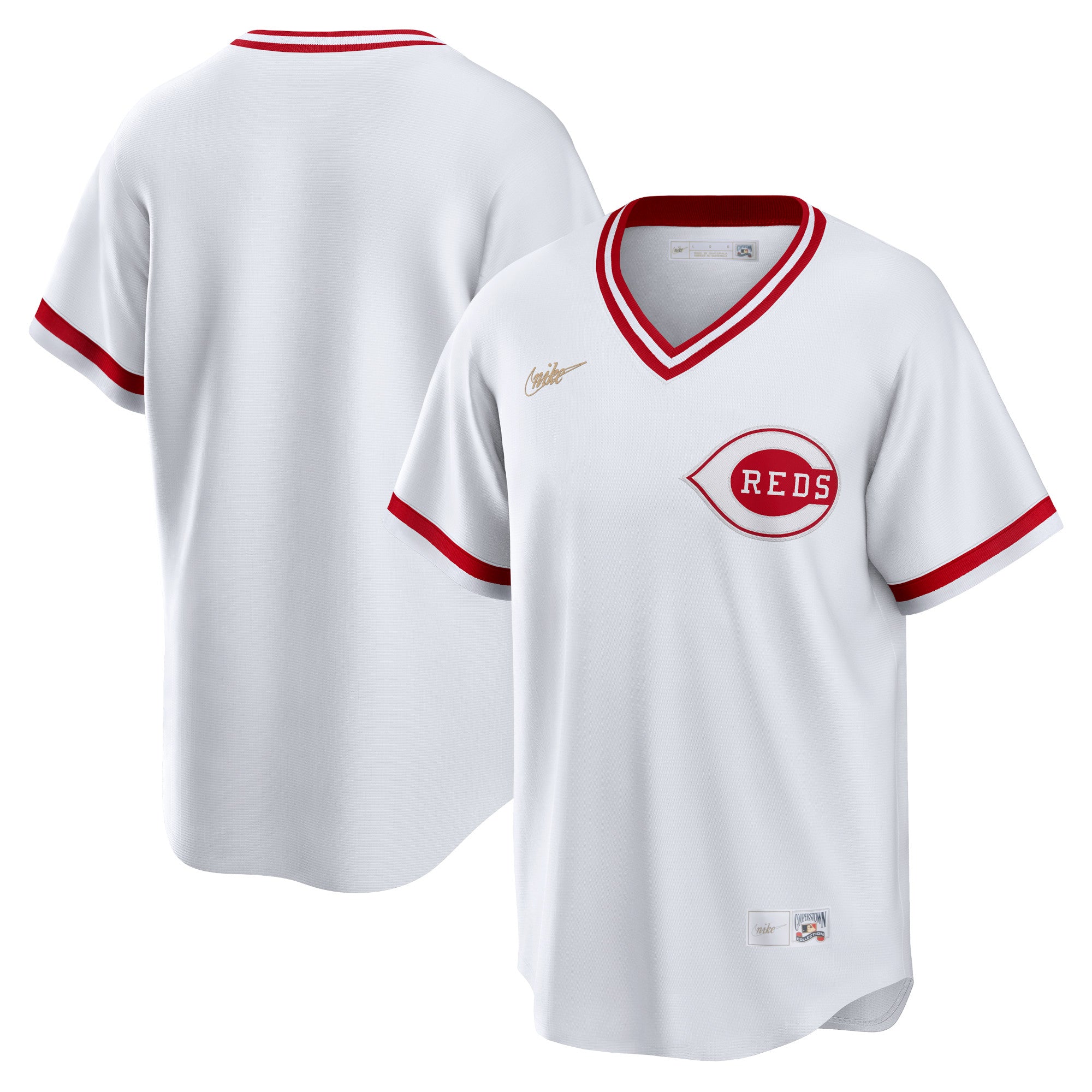 Cincinnati Reds Home Cooperstown Collection Team Jersey - White | Stitched Baseball Jersey TJS0393