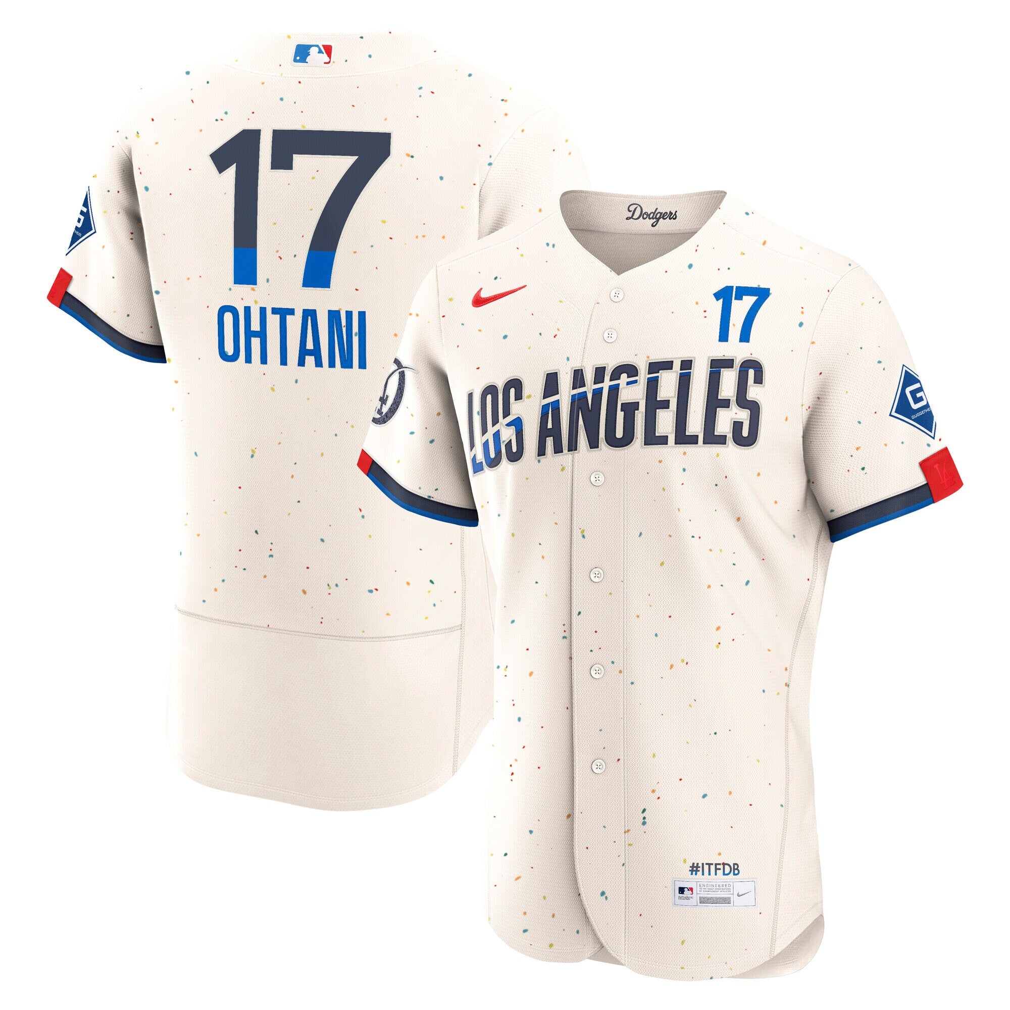 Shohei Ohtani Los Angeles Dodgers City Connect Sponsor Patch Jersey - Cream | Stitched Baseball Jersey TJS0488