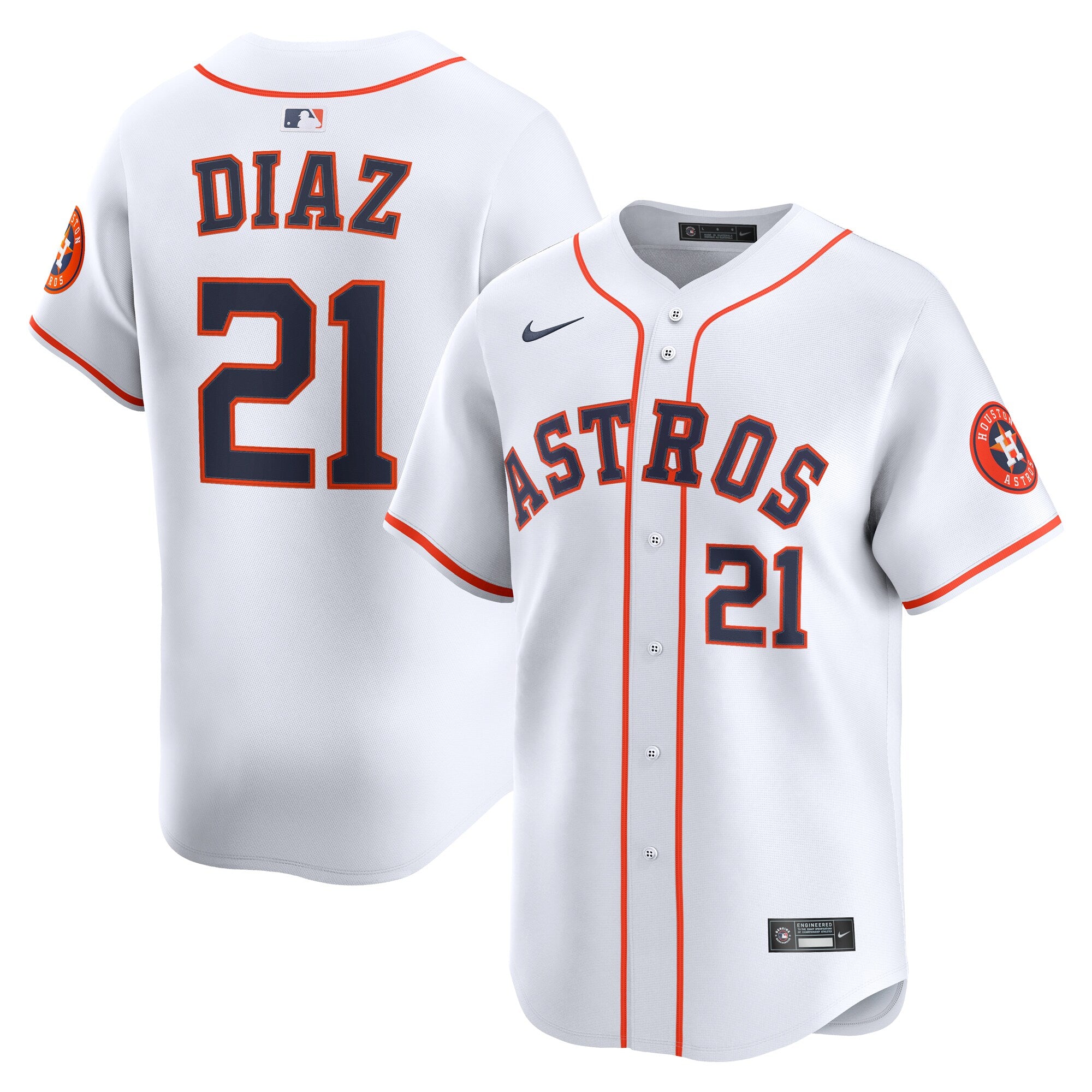 Yainer Diaz Houston Astros Home Limited Player Jersey - White | Stitched Baseball Jersey TJS0319