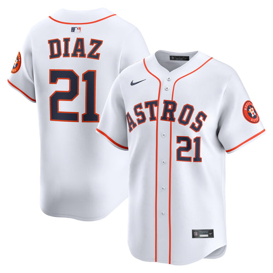 Yainer Diaz Houston Astros Home Limited Player Jersey - White | Stitched Baseball Jersey TJS0319