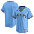 Milwaukee Brewers Cooperstown Collection Limited Jersey - Light Blue | Stitched Baseball Jersey TJS0453