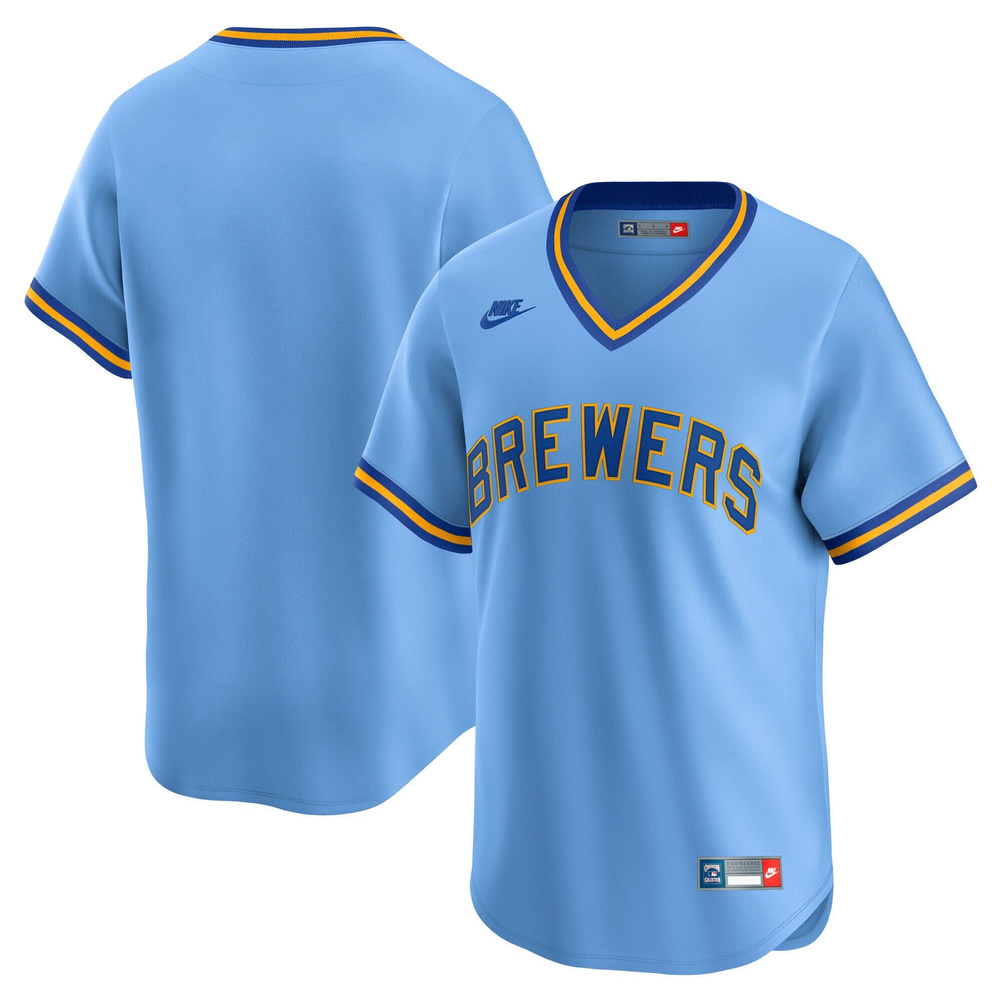 Milwaukee Brewers Cooperstown Collection Limited Jersey - Light Blue | Stitched Baseball Jersey TJS0453