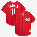Barry Larkin Cincinnati Reds M & N Throwback Cooperstown Mesh Batting Practice Jersey - Red | Stitched Baseball Jersey TJS0389