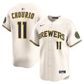 Jackson Chourio Milwaukee Brewers Home Limited Jersey - Cream | Stitched Baseball Jersey TJS0307