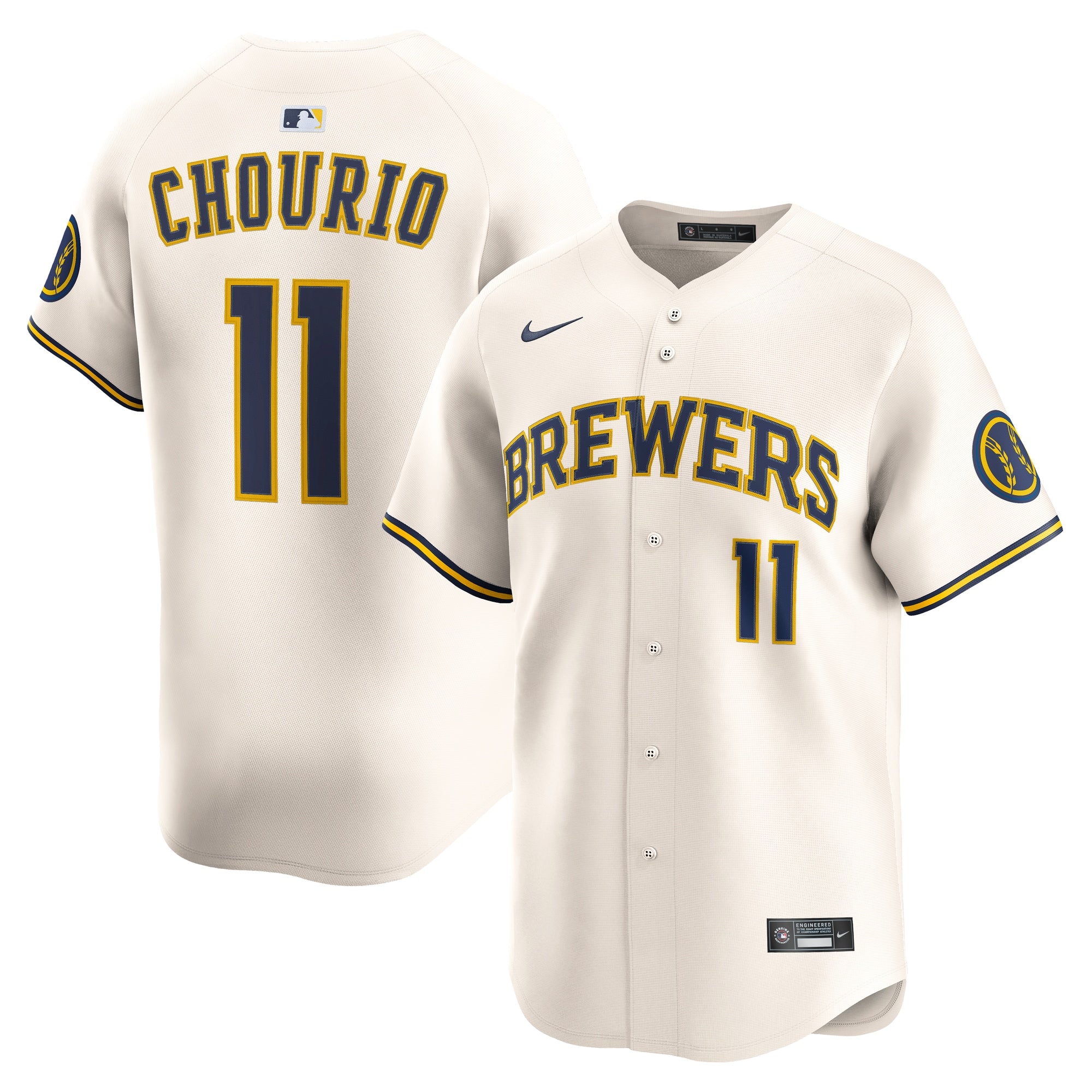 Jackson Chourio Milwaukee Brewers Home Limited Jersey - Cream | Stitched Baseball Jersey TJS0307