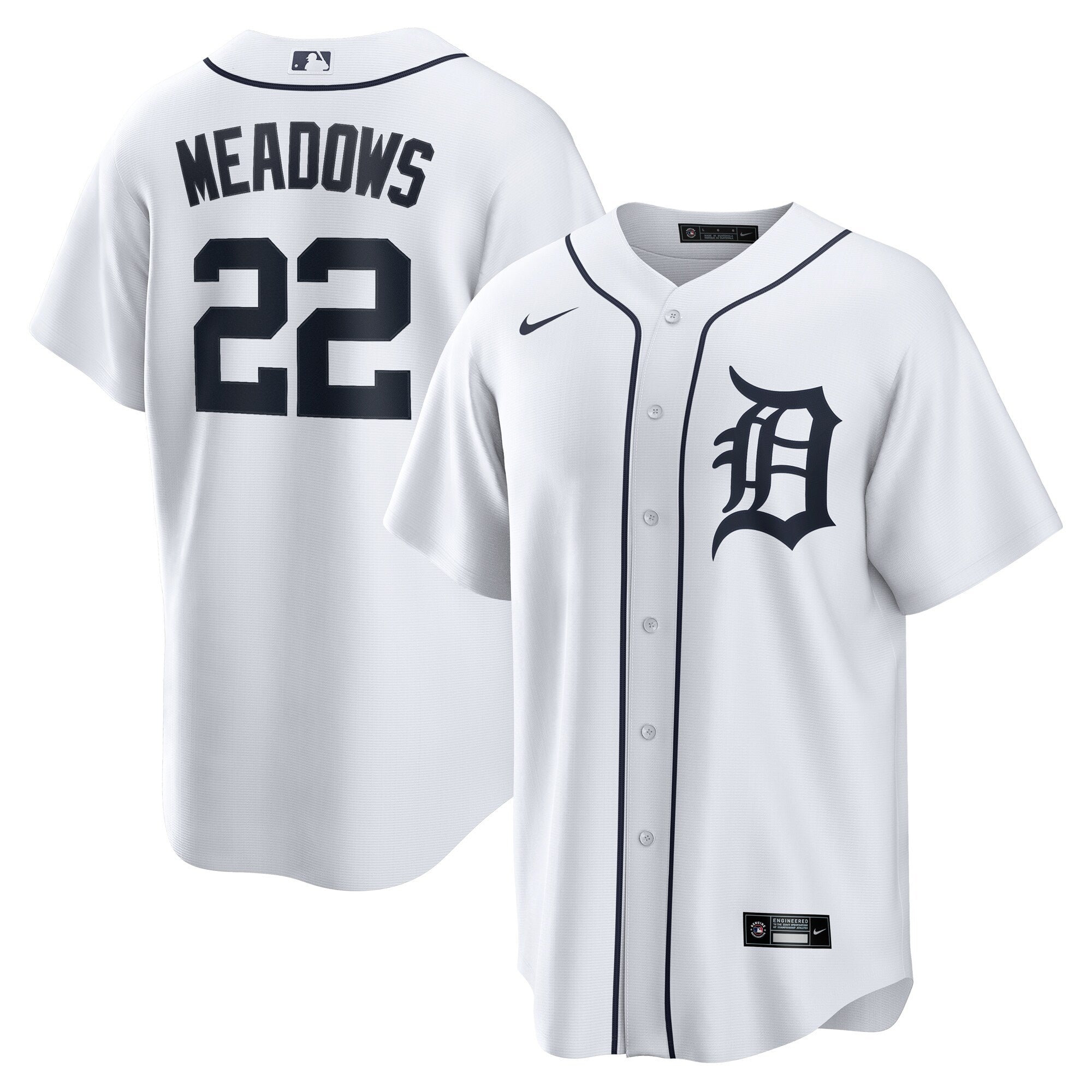 Parker Meadows Detroit Tigers Home Replica Jersey - White | Stitched Baseball Jersey TJS0406