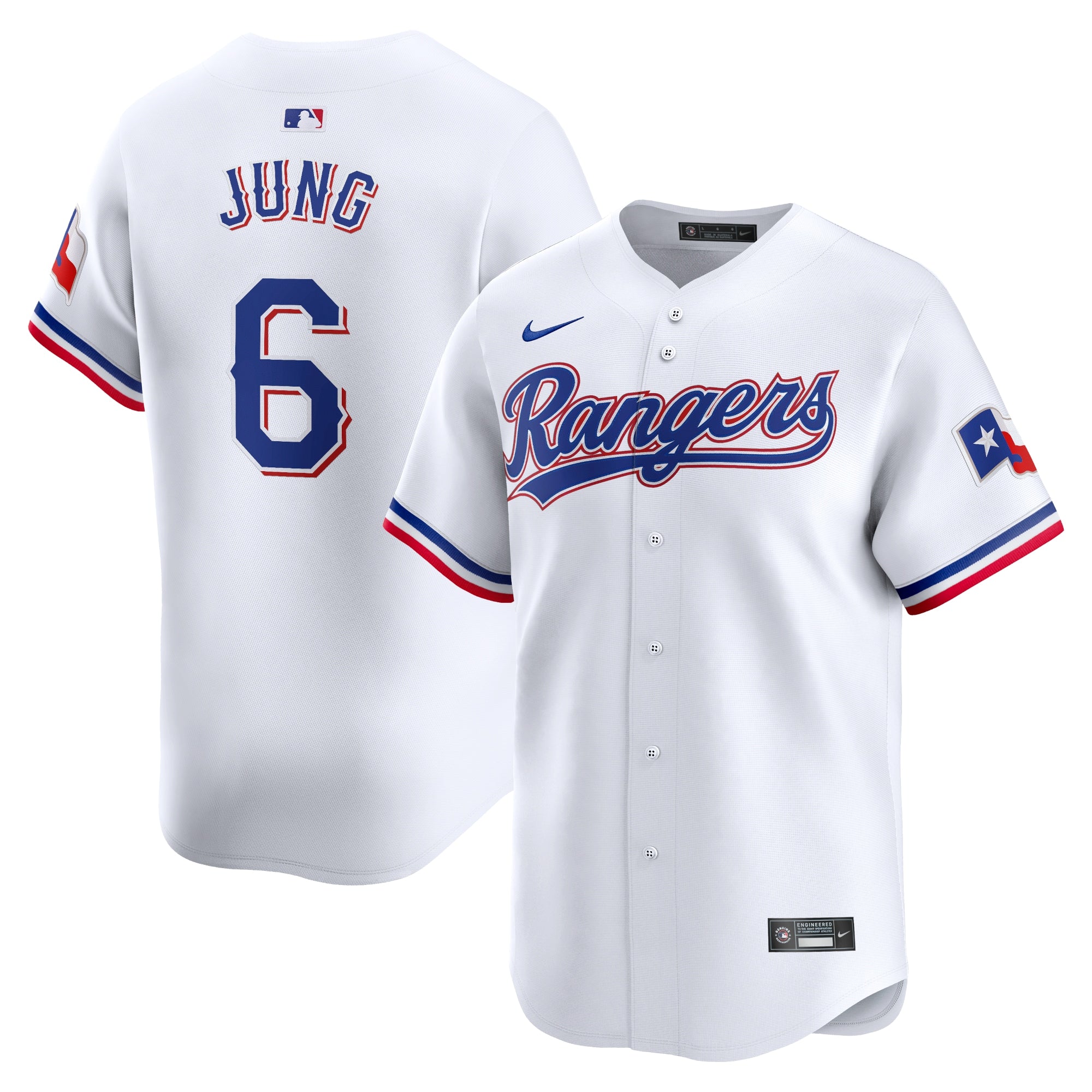 Josh Jung Texas Rangers Home Limited Player Jersey - White | Stitched Baseball Jersey TJS0469