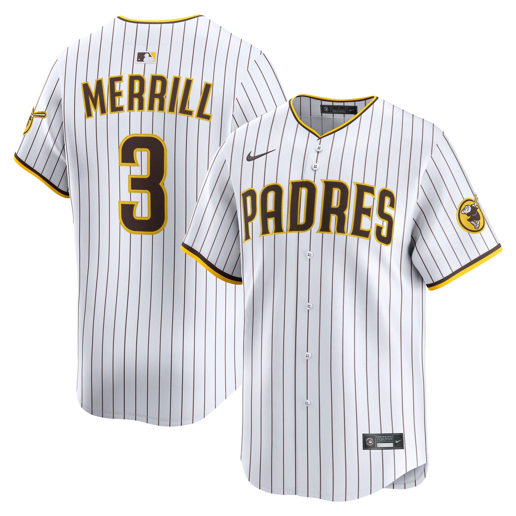 Jackson Merrill San Diego Padres Home Limited Player Jersey - White | Stitched Baseball Jersey TJS0493
