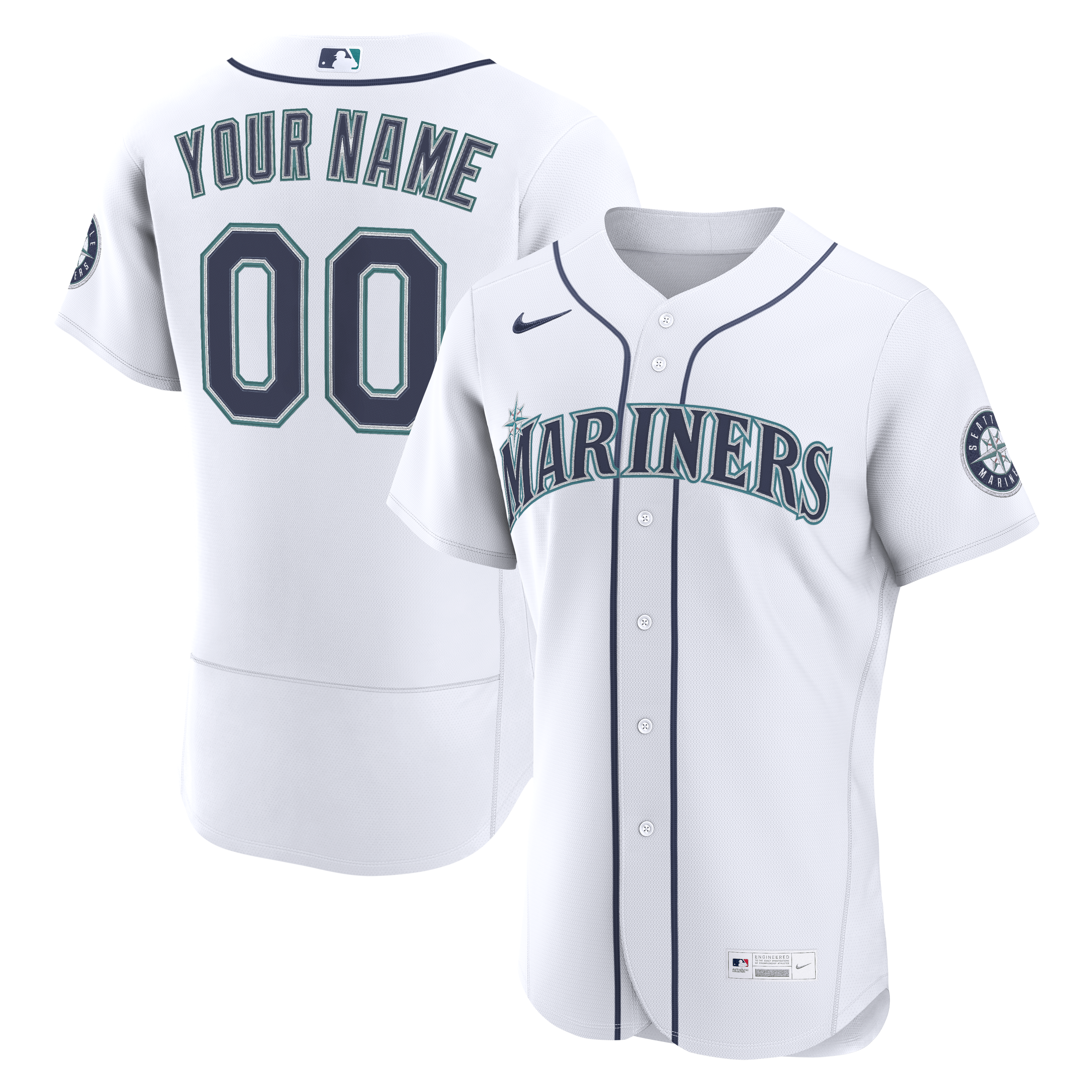 Seattle Mariners Home Custom Jersey - White | Stitched Baseball Jersey TJS0499
