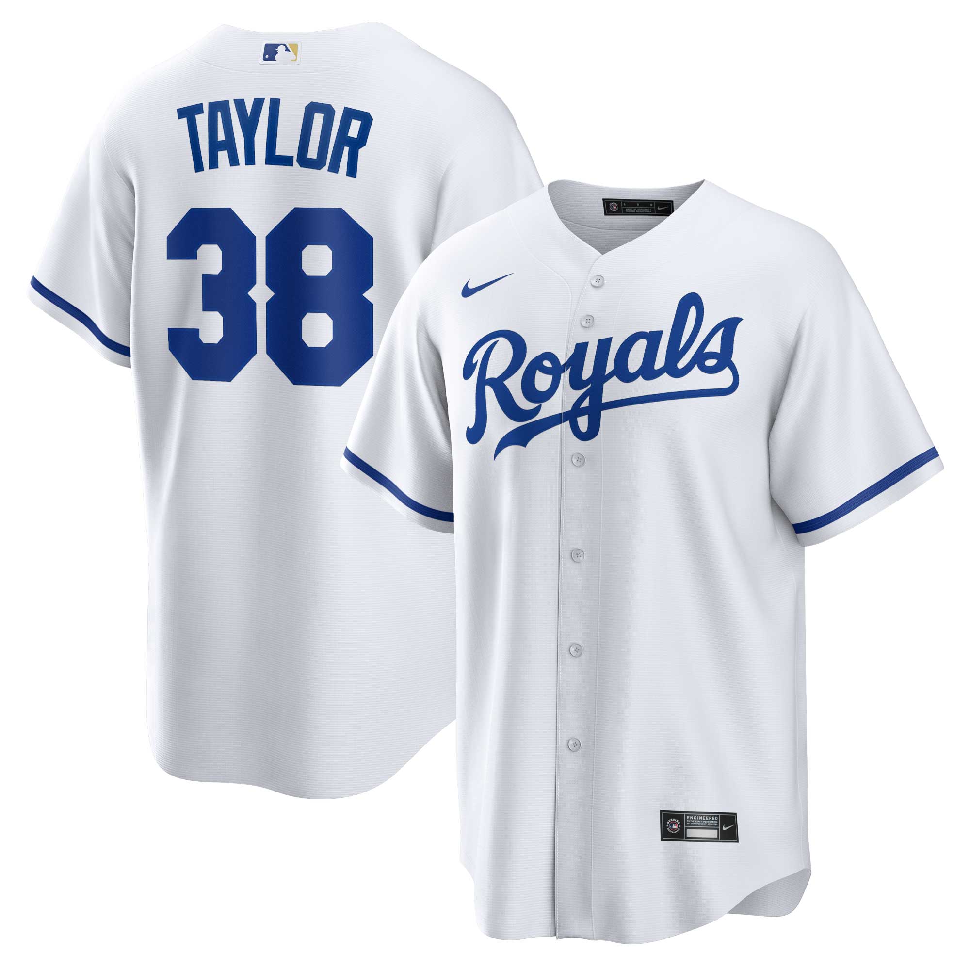 Josh Taylor Kansas City Royals Home Replica Player Jersey - White | Stitched Baseball Jersey TJS0390