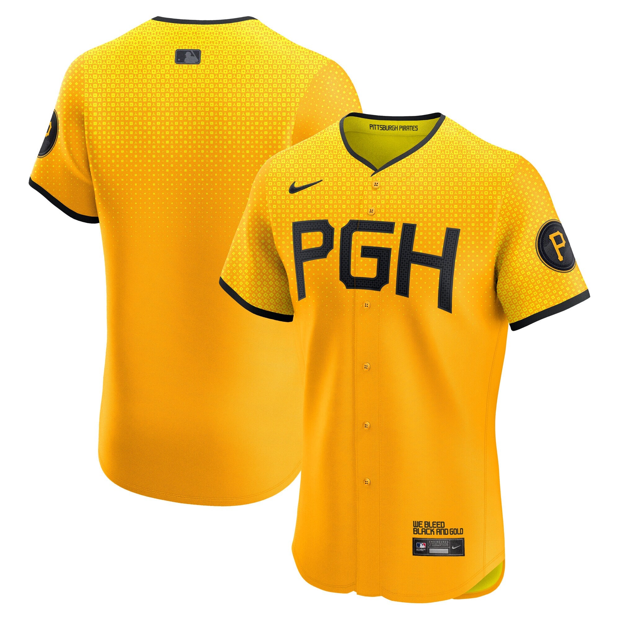 Pittsburgh Pirates City Connect Elite Jersey - Gold | Stitched Baseball Jersey TJS0371