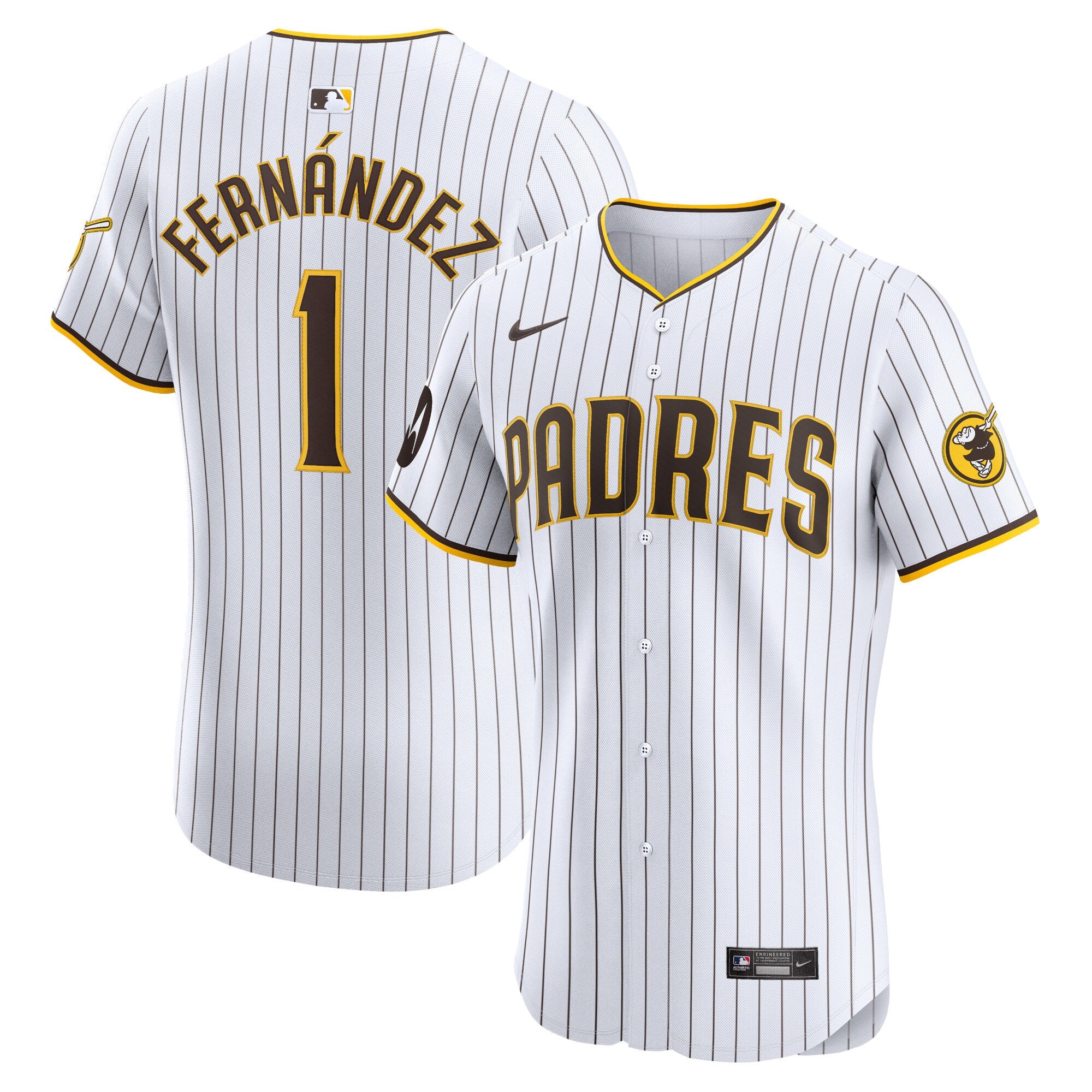 Tony Fern�ndez San Diego Padres Home Elite Sponsor Patch Player Jersey - White | Stitched Baseball Jersey TJS0473